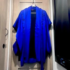 Trashy diva royal blue satin kimono sz medium